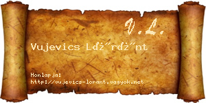 Vujevics Lóránt névjegykártya