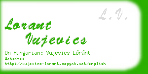 lorant vujevics business card